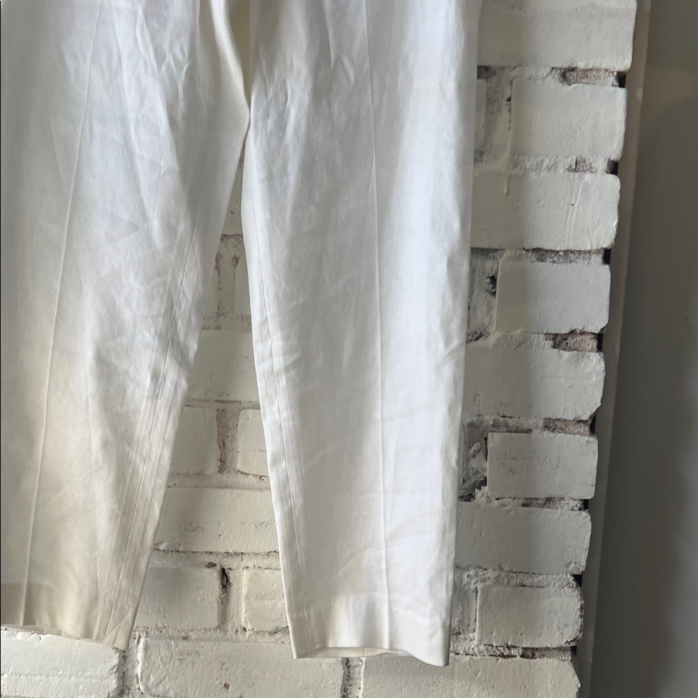 Aritzia Conan trouser White Tailored Linen Pants slim crop work trouser summer - Picture 4 of 10